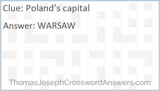 Poland’s capital Answer