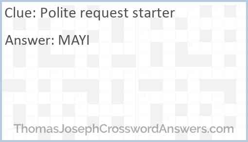 Polite request starter Answer
