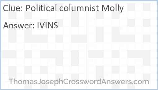 Political columnist Molly Answer