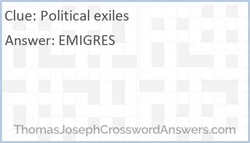 Political exiles Answer