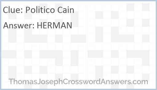 Politico Cain Answer