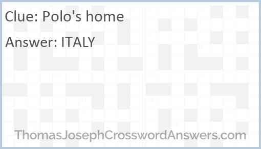 Polo's home Answer