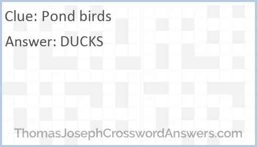 Pond birds Answer