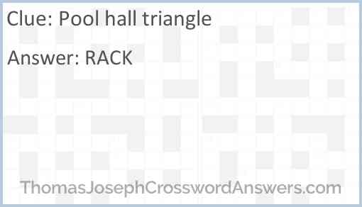 Pool hall triangle Answer