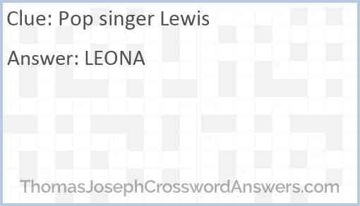 Pop singer Lewis Answer