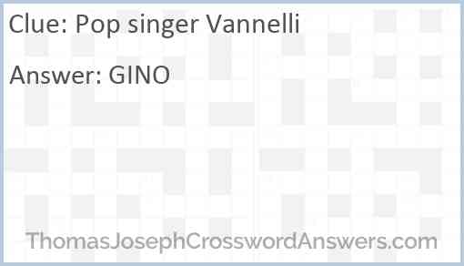 Pop singer Vannelli Answer