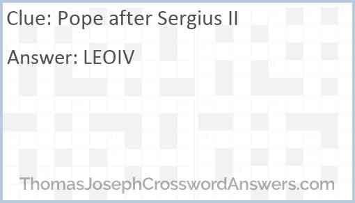 Pope after Sergius II Answer