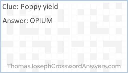 Poppy yield Answer
