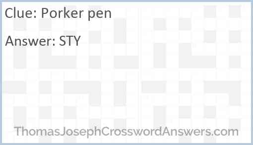 Porker pen Answer