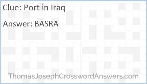 Port in Iraq Answer