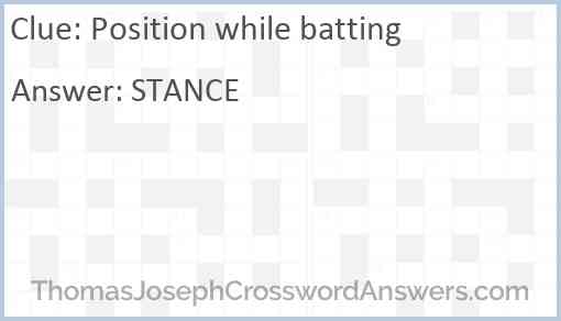 Position while batting Answer