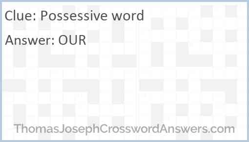 Possessive word Answer