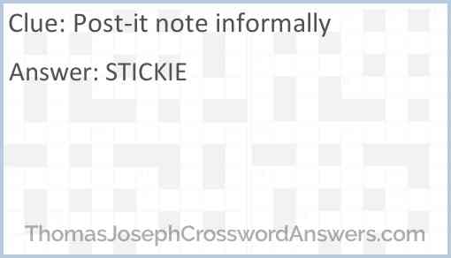Post-it note informally Answer