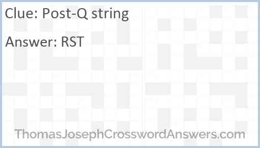 Post-Q string Answer