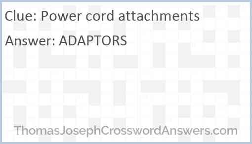 Power cord attachments Answer
