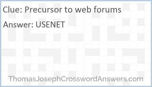 Precursor to web forums Answer