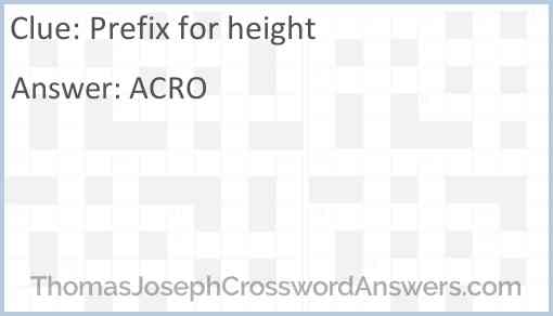 Prefix for height Answer
