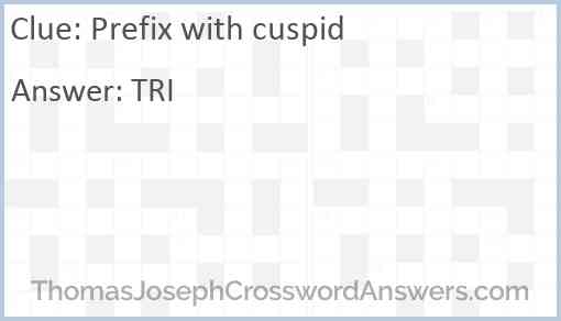 Prefix with cuspid Answer