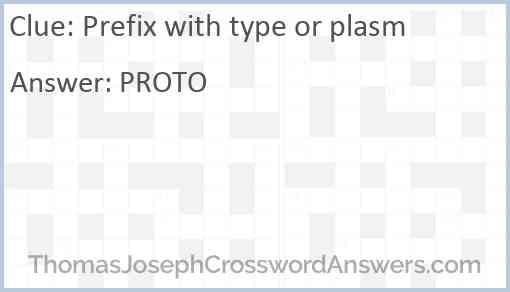 Prefix with type or plasm Answer