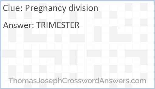 Pregnancy division Answer