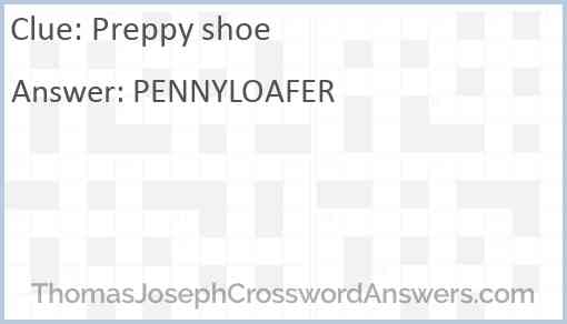 Preppy shoe Answer