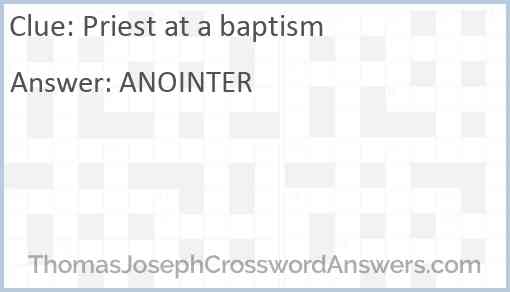 Priest at a baptism Answer