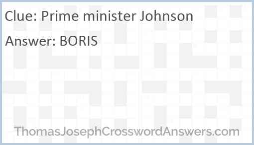 Prime minister Johnson Answer