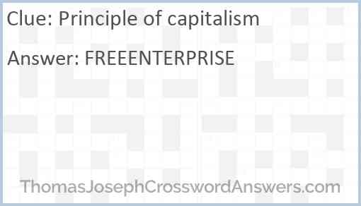 Principle of capitalism Answer