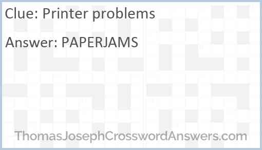 Printer problems Answer