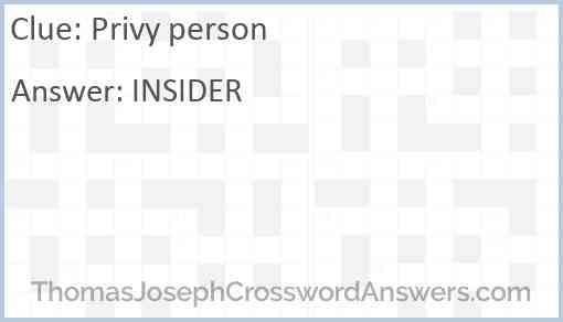 Privy person Answer