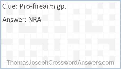 Pro-firearm gp. Answer