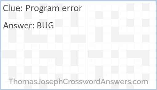 Program error Answer