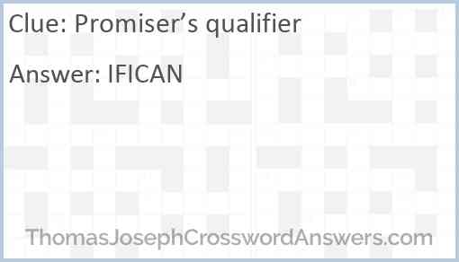 Promiser’s qualifier Answer