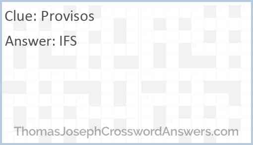 Provisos Answer