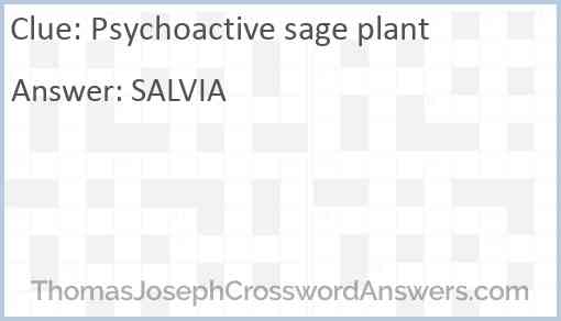 Psychoactive sage plant Answer