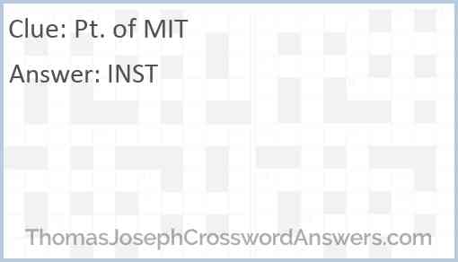 Pt. of MIT Answer