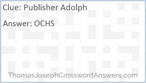 Publisher Adolph Answer