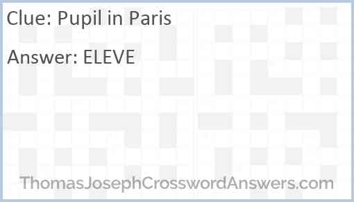 Pupil in Paris Answer