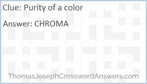 Purity of a color Answer