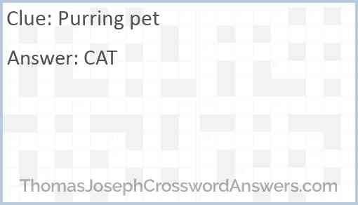 Purring pet Answer