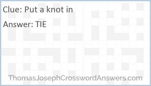 Put a knot in Answer