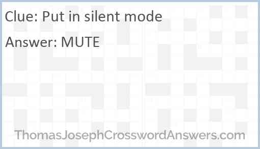 Put in silent mode Answer