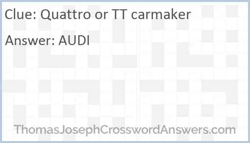 Quattro or TT carmaker Answer