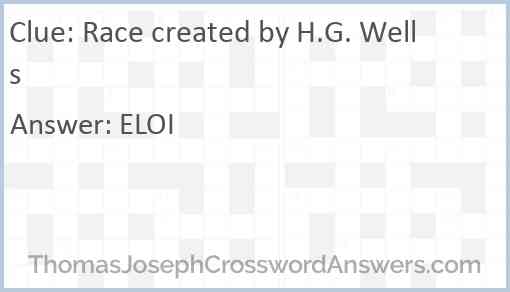 Race created by H.G. Wells Answer
