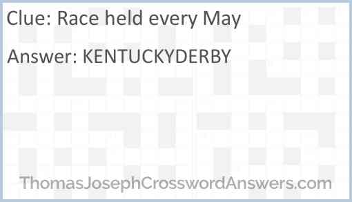 Race held every May Answer