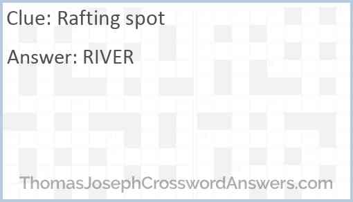 Rafting spot Answer