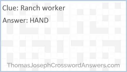 Ranch worker Answer