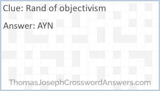 Rand of objectivism Answer