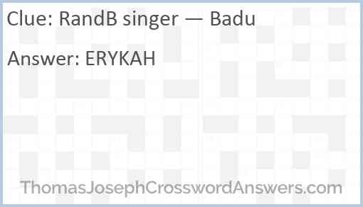 RandB singer — Badu Answer