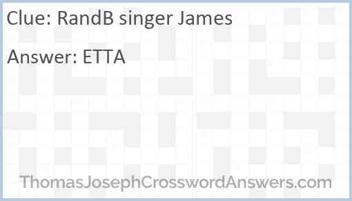 RandB singer James Answer